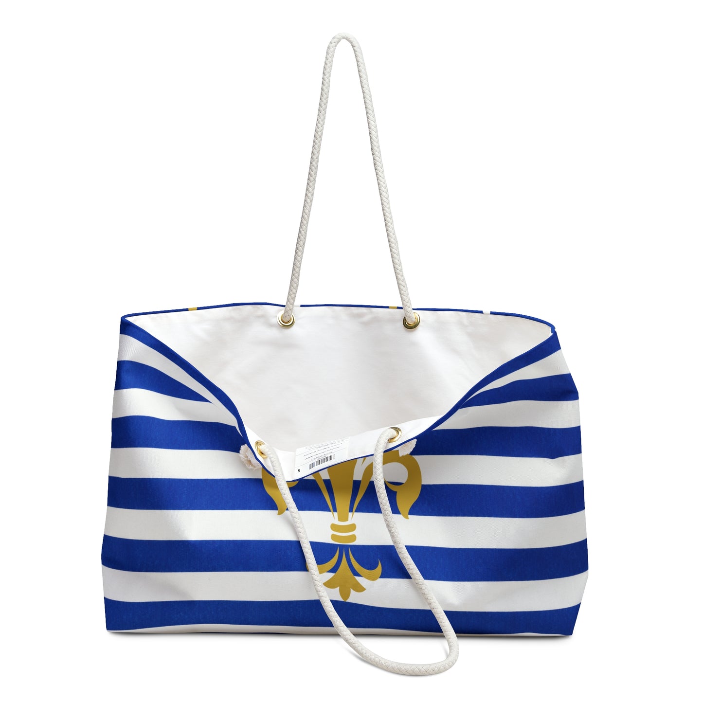 Oflamn Sac de week-end pour homme et femme en toile avec compartiment à chaussures, Rayures bleues et blanches, Sac de transport Oflamn Sac de week-end pour homme et femme en toile avec compartiment à chaussures, Rayures bleues et blanches, Sac de transport